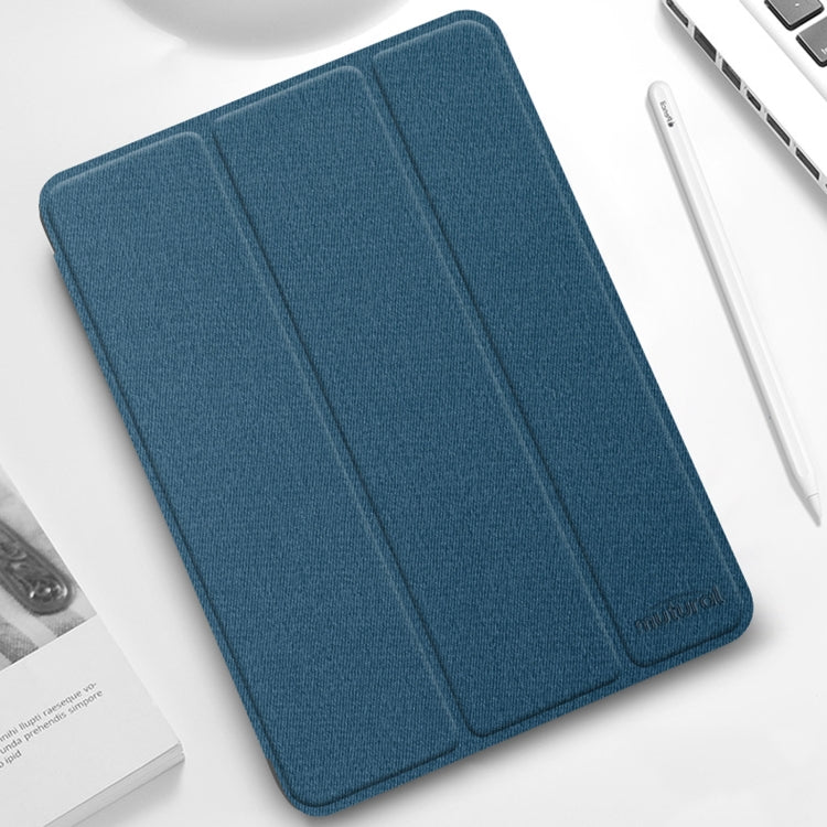 For iPad Pro 11 2022 / 2021 / 2020 Mutural YASHI Series TPU + PU Cloth Pattern Texture Horizontal Flip Leather Tablet Case with Three-folding Holder & Pen Slot & Wake-up / Sleep Function(Blue) by Mutural