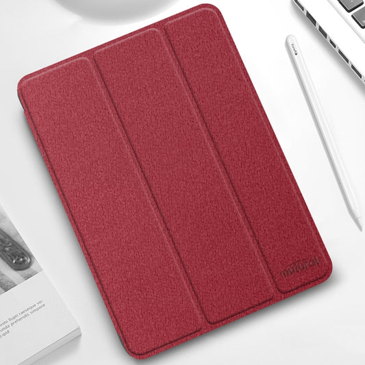 For iPad Pro 11 2022 / 2021 / 2020 Mutural YASHI Series TPU + PU Cloth Pattern Texture Horizontal Flip Leather Tablet Case with Three-folding Holder & Pen Slot & Wake-up / Sleep Function(Red) by Mutural