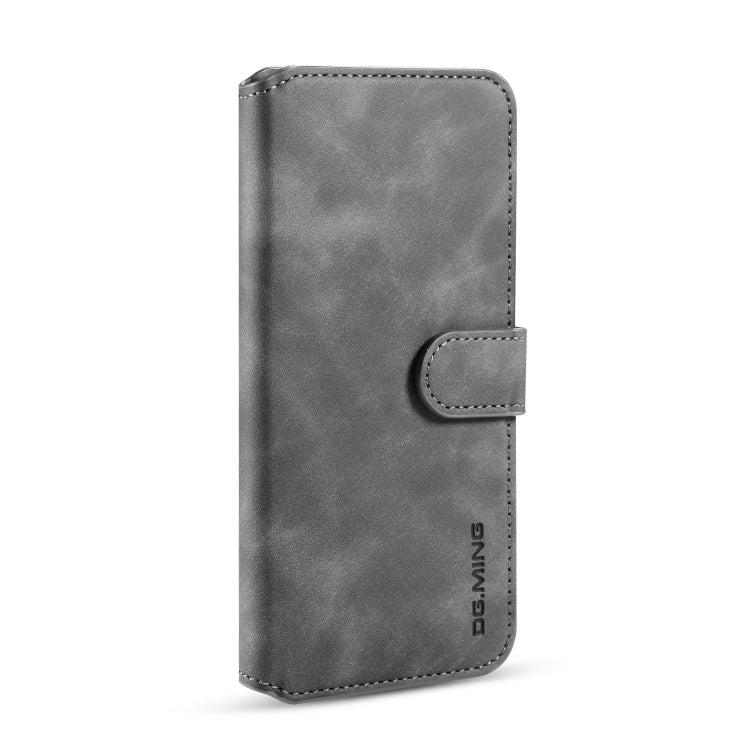 For Galaxy A30s / A50s DG.MING Retro Oil Side Horizontal Flip Case with Holder & Card Slots & Wallet(Grey) - Galaxy Phone Cases by DG.MING | Online Shopping UK | buy2fix