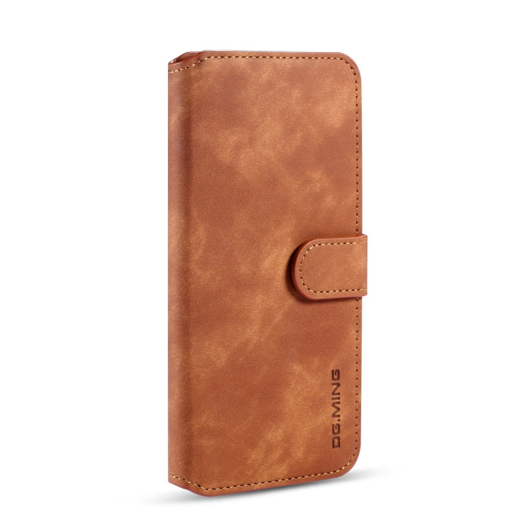 For Galaxy A30s / A50s DG.MING Retro Oil Side Horizontal Flip Case with Holder & Card Slots & Wallet(Brown) - Galaxy Phone Cases by DG.MING | Online Shopping UK | buy2fix