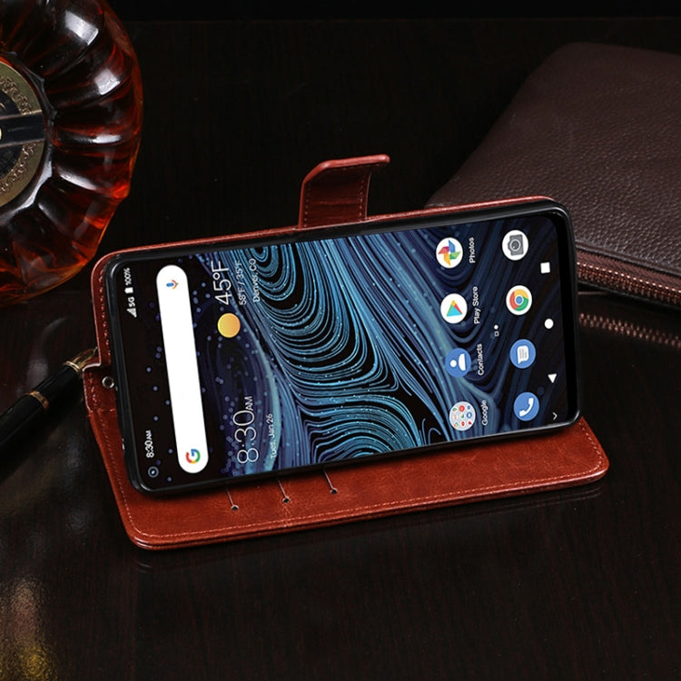 For ZTE Blade X1 5G idewei Crazy Horse Texture Horizontal Flip Leather Case with Holder & Card Slots & Wallet(White) - ZTE Cases by idewei | Online Shopping UK | buy2fix