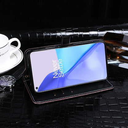 For OnePlus 9 idewei Crocodile Texture Horizontal Flip Leather Case with Holder & Card Slots & Wallet(Black) - OnePlus Cases by idewei | Online Shopping UK | buy2fix