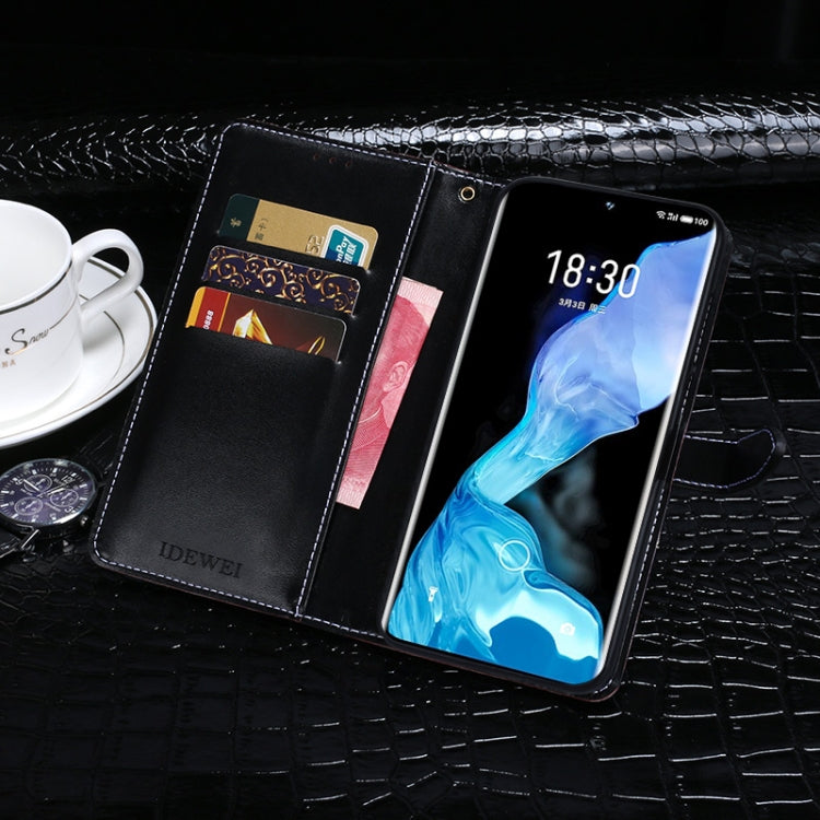 For Meizu 18 idewei Crocodile Texture Horizontal Flip Leather Case with Holder & Card Slots & Wallet(Black) - More Brand by idewei | Online Shopping UK | buy2fix