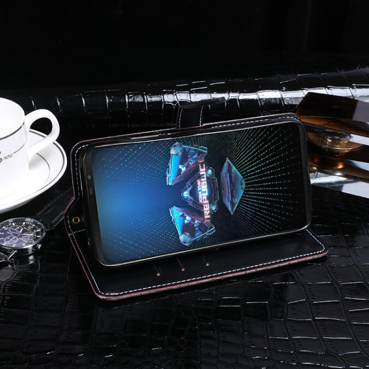 For Asus ROG Phone 5 idewei Crocodile Texture Horizontal Flip Leather Case with Holder & Card Slots & Wallet(Dark Blue) - ASUS Cases by idewei | Online Shopping UK | buy2fix