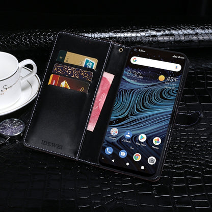 For ZTE Blade X1 5G idewei Crocodile Texture Horizontal Flip Leather Case with Holder & Card Slots & Wallet(Black) - ZTE Cases by idewei | Online Shopping UK | buy2fix