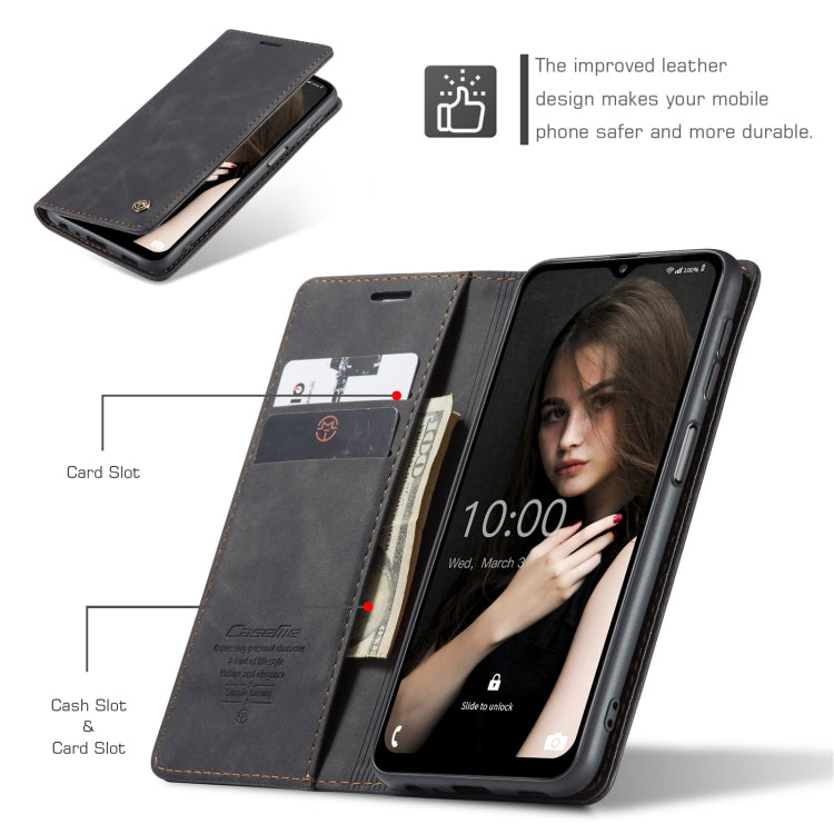 For Samsung Galaxy A12 CaseMe 013 Multifunctional Horizontal Flip Leather Case with Holder & Card Slot & Wallet(Black) by CaseMe