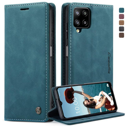 For Samsung Galaxy A12 CaseMe 013 Multifunctional Horizontal Flip Leather Case with Holder & Card Slot & Wallet(Blue) by CaseMe