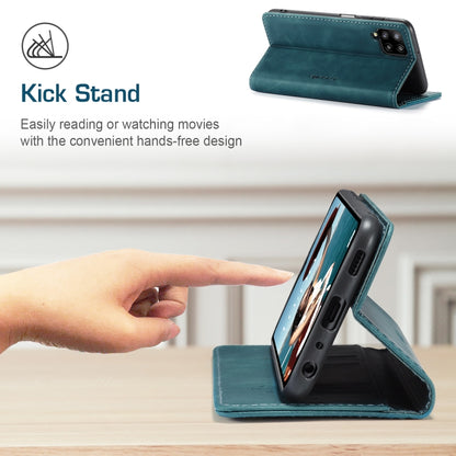 For Samsung Galaxy A12 CaseMe 013 Multifunctional Horizontal Flip Leather Case with Holder & Card Slot & Wallet(Blue) by CaseMe