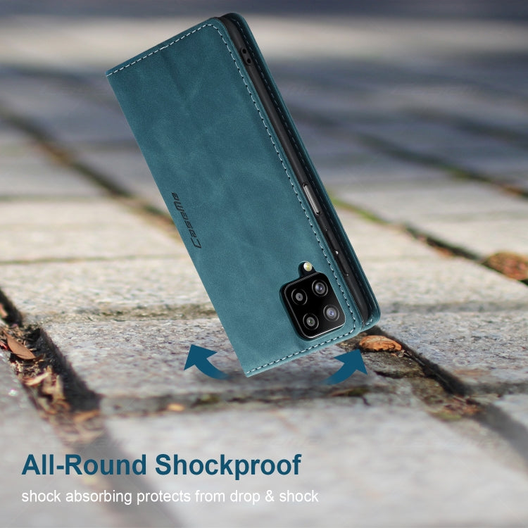 For Samsung Galaxy A12 CaseMe 013 Multifunctional Horizontal Flip Leather Case with Holder & Card Slot & Wallet(Blue) by CaseMe