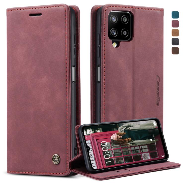 For Samsung Galaxy A12 CaseMe 013 Multifunctional Horizontal Flip Leather Case with Holder & Card Slot & Wallet(Wine Red) by CaseMe