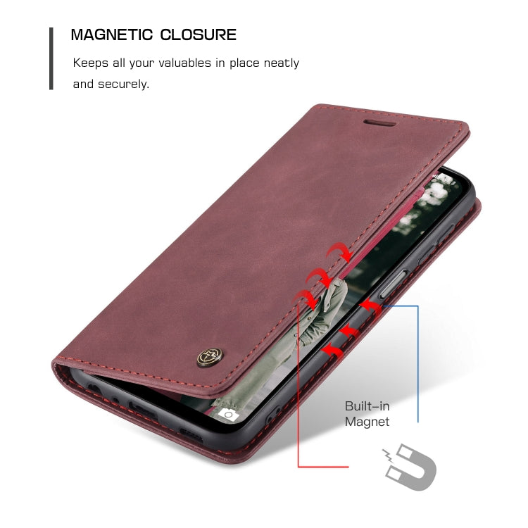 For Samsung Galaxy A12 CaseMe 013 Multifunctional Horizontal Flip Leather Case with Holder & Card Slot & Wallet(Wine Red) by CaseMe