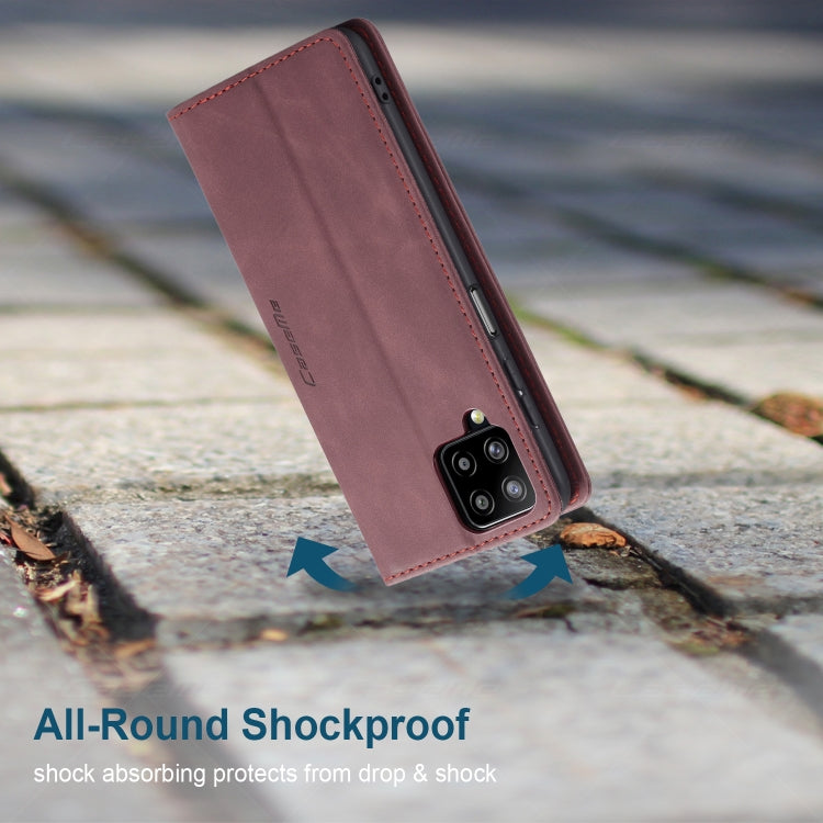 For Samsung Galaxy A12 CaseMe 013 Multifunctional Horizontal Flip Leather Case with Holder & Card Slot & Wallet(Wine Red) by CaseMe