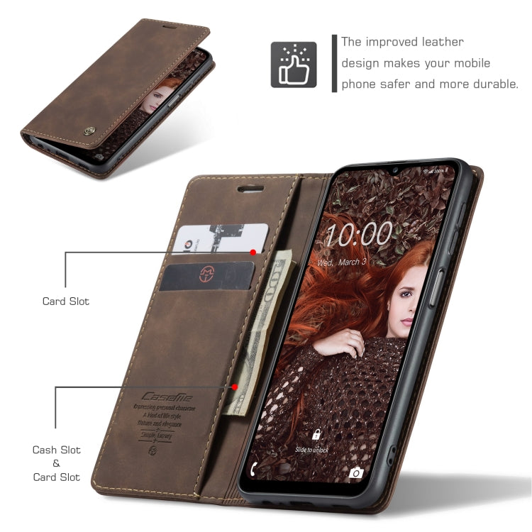 For Samsung Galaxy A12 CaseMe 013 Multifunctional Horizontal Flip Leather Case with Holder & Card Slot & Wallet(Coffee) - Galaxy Phone Cases by CaseMe | Online Shopping UK | buy2fix