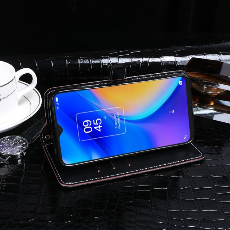 For TCL 20 SE idewei Crocodile Texture Horizontal Flip Leather Case with Holder & Card Slots & Wallet(Black) - TCL by idewei | Online Shopping UK | buy2fix