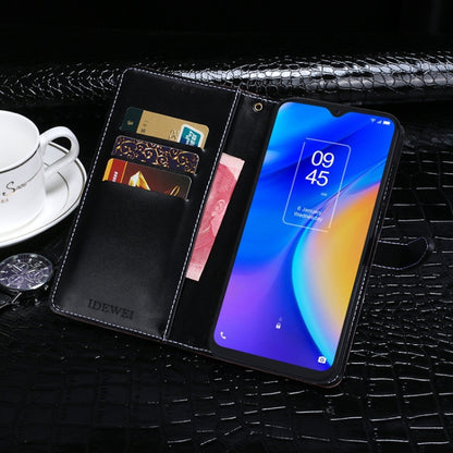 For TCL 20 SE idewei Crocodile Texture Horizontal Flip Leather Case with Holder & Card Slots & Wallet(Black) - TCL by idewei | Online Shopping UK | buy2fix