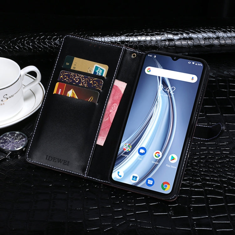 For Umidigi A9 idewei Crocodile Texture Horizontal Flip Leather Case with Holder & Card Slots & Wallet(Black) - More Brand by idewei | Online Shopping UK | buy2fix