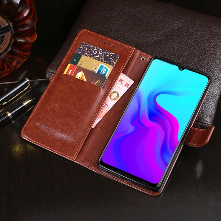 For Blackview A80S idewei Crazy Horse Texture Horizontal Flip Leather Case with Holder & Card Slots & Wallet(Rose Red) by idewei