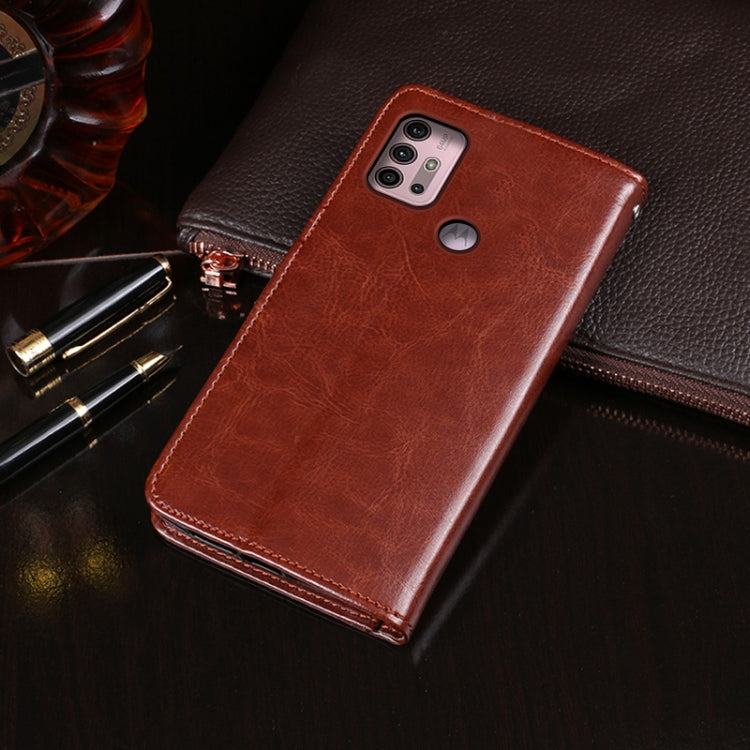 For Motorola Moto G10 idewei Crazy Horse Texture Horizontal Flip Leather Case with Holder & Card Slots & Wallet(Brown) - Motorola Cases by idewei | Online Shopping UK | buy2fix