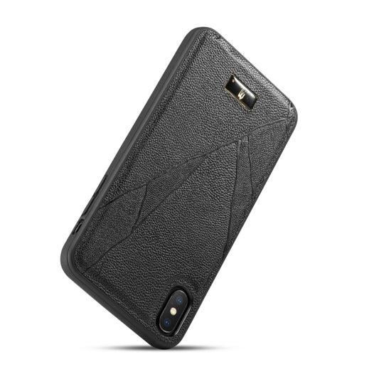 For iPhone XR Fierre Shann Leather Texture Phone Back Cover Case(Ox Tendon Black) - More iPhone Cases by FIERRE SHANN | Online Shopping UK | buy2fix