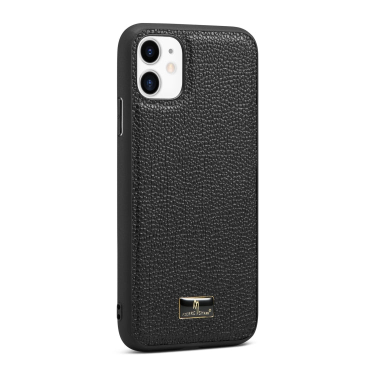 For iPhone 11 Pro Fierre Shann Leather Texture Phone Back Cover Case (Lychee Black) - iPhone 11 Pro Cases by FIERRE SHANN | Online Shopping UK | buy2fix