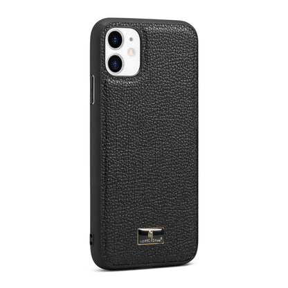 For iPhone 11 Pro Fierre Shann Leather Texture Phone Back Cover Case (Lychee Black) - iPhone 11 Pro Cases by FIERRE SHANN | Online Shopping UK | buy2fix