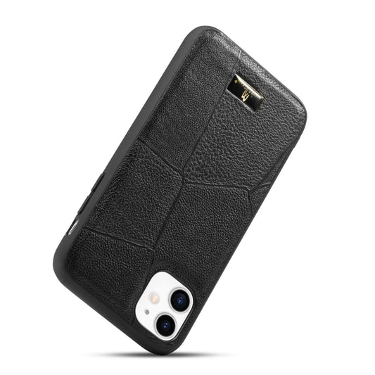 For iPhone 11 Pro Max Fierre Shann Leather Texture Phone Back Cover Case (Ox Tendon Black) - iPhone 11 Pro Max Cases by FIERRE SHANN | Online Shopping UK | buy2fix
