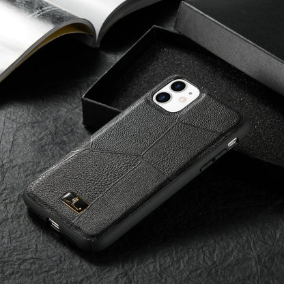 For iPhone 11 Pro Max Fierre Shann Leather Texture Phone Back Cover Case (Ox Tendon Black) - iPhone 11 Pro Max Cases by FIERRE SHANN | Online Shopping UK | buy2fix