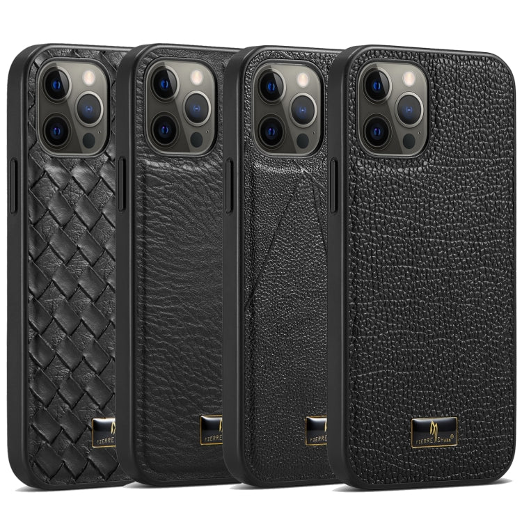 For iPhone 12 mini Fierre Shann Leather Texture Phone Back Cover Case (Lychee Black) - iPhone 12 mini Cases by FIERRE SHANN | Online Shopping UK | buy2fix