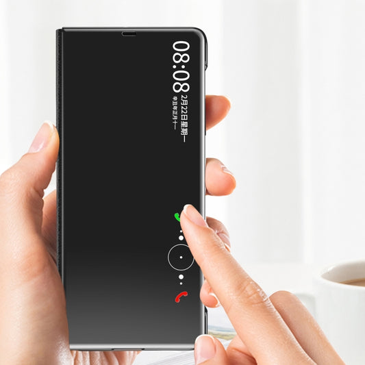 For Huawei Mate X2 Electroplated Mirror Protective Case with Holder(Black) - Huawei Cases by buy2fix | Online Shopping UK | buy2fix