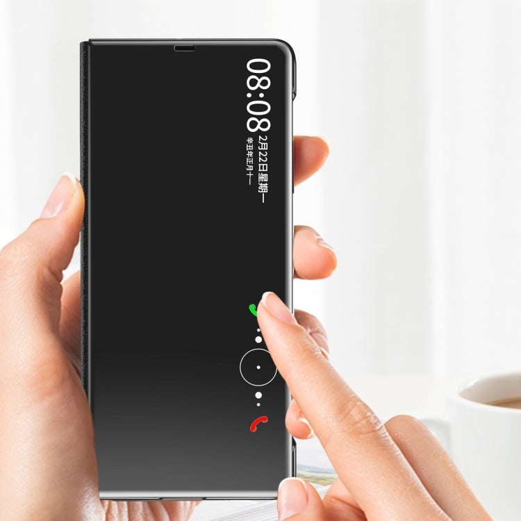 For Huawei Mate X2 Electroplated Mirror Protective Case with Holder(Blue) - Huawei Cases by buy2fix | Online Shopping UK | buy2fix