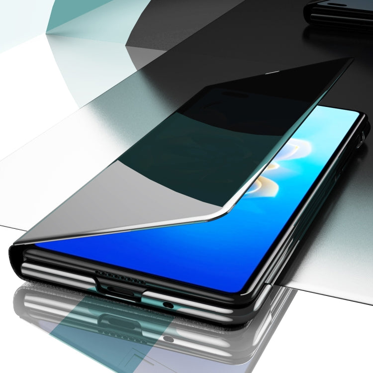 For Huawei Mate X2 Electroplated Mirror Protective Case with Holder(Blue) - Huawei Cases by buy2fix | Online Shopping UK | buy2fix