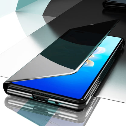 For Huawei Mate X2 Electroplated Mirror Protective Case with Holder(Blue) - Huawei Cases by buy2fix | Online Shopping UK | buy2fix