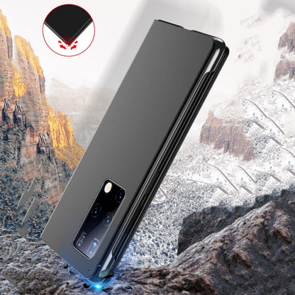 For Huawei Mate X2 Electroplated Mirror Protective Case with Holder(Silver) - Huawei Cases by buy2fix | Online Shopping UK | buy2fix