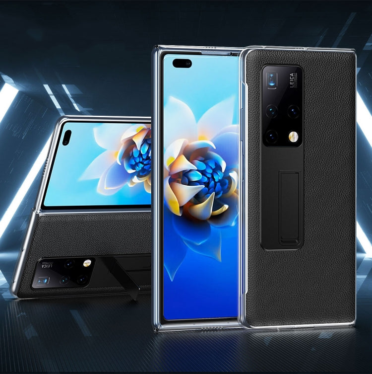 For Huawei Mate X2 Transparent Protective Case wth Invisible Holder(Black) - Huawei Cases by buy2fix | Online Shopping UK | buy2fix