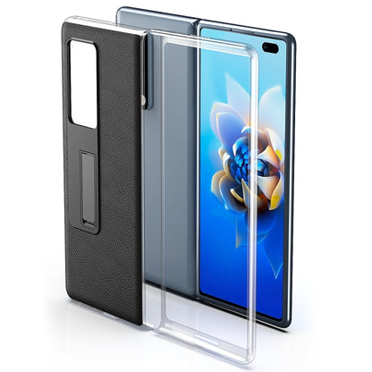 For Huawei Mate X2 Transparent Protective Case wth Invisible Holder(Black) - Huawei Cases by buy2fix | Online Shopping UK | buy2fix
