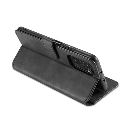 For Xiaomi Redmi K40 DG.MING Retro Oil Side Horizontal Flip Leather Case with Holder & Card Slots & Wallet(Black) - Xiaomi Cases by DG.MING | Online Shopping UK | buy2fix