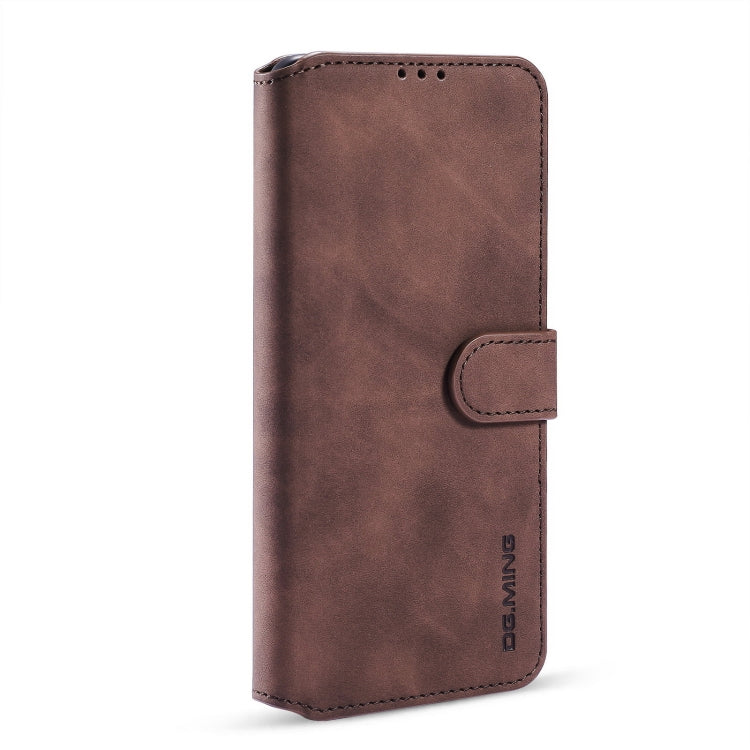 For Xiaomi Redmi Note 9 4G DG.MING Retro Oil Side Horizontal Flip Leather Case with Holder & Card Slots & Wallet(Coffee) - Xiaomi Cases by DG.MING | Online Shopping UK | buy2fix