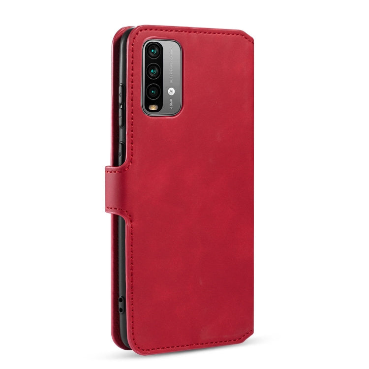 For Xiaomi Poco M3 DG.MING Retro Oil Side Horizontal Flip Leather Case with Holder & Card Slots & Wallet(Red) - Xiaomi Cases by DG.MING | Online Shopping UK | buy2fix