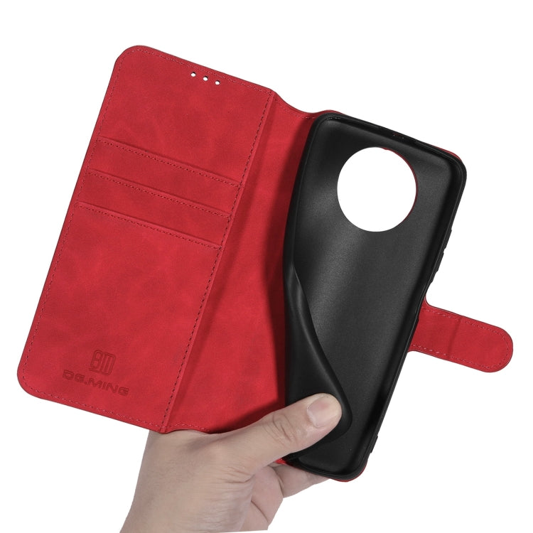 For Xiaomi Redmi Note 9 5G DG.MING Retro Oil Side Horizontal Flip Leather Case with Holder & Card Slots & Wallet(Red) - Xiaomi Cases by DG.MING | Online Shopping UK | buy2fix