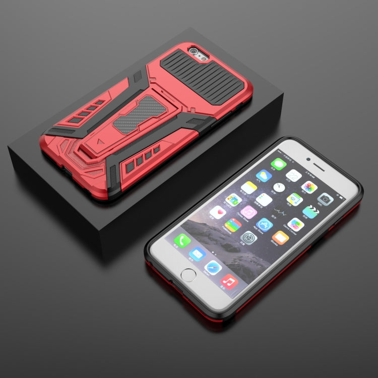 War Chariot Series Armor All-inclusive Shockproof PC + TPU Protective Case with Invisible Holder For iPhone 6 Plus(Red) by buy2fix