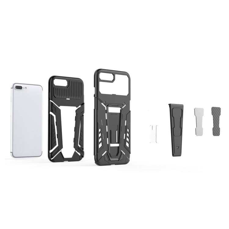 War Chariot Series Armor All-inclusive Shockproof PC + TPU Protective Case with Invisible Holder For iPhone 8 Plus / 7 Plus(Red) by buy2fix