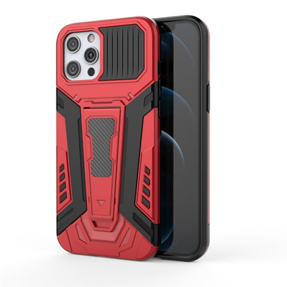 For iPhone 12 / 12 Pro War Chariot Series Armor All-inclusive Shockproof PC + TPU Protective Case with Invisible Holder(Red) by buy2fix