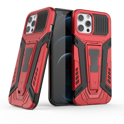 For iPhone 12 / 12 Pro War Chariot Series Armor All-inclusive Shockproof PC + TPU Protective Case with Invisible Holder(Red) by buy2fix