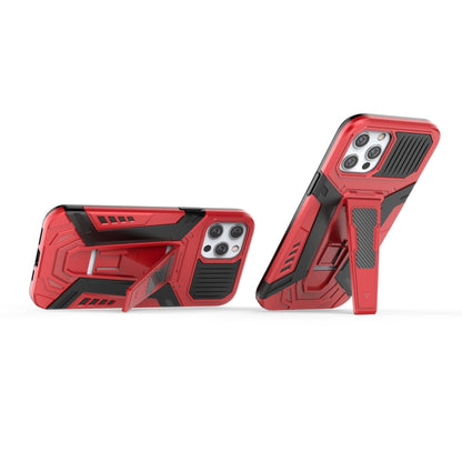 For iPhone 12 / 12 Pro War Chariot Series Armor All-inclusive Shockproof PC + TPU Protective Case with Invisible Holder(Red) by buy2fix