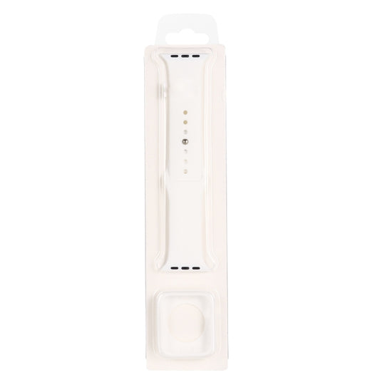 Silicone Watch Band + Watch Protective Case Set For Apple Watch Series 9 / 8 / 7 45mm (White)