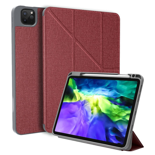 For iPad Pro 11 2022 / 2021 / 2020 Mutural Multi-fold Smart Leather Tablet Case(Red) by Mutural