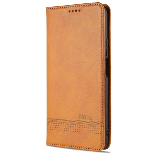 For Huawei  Y7a AZNS Magnetic Calf Texture Horizontal Flip Leather Case with Card Slots & Holder & Wallet(Light Brown) - Huawei Cases by AZNS | Online Shopping UK | buy2fix