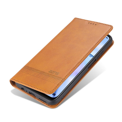 For Huawei  Y7a AZNS Magnetic Calf Texture Horizontal Flip Leather Case with Card Slots & Holder & Wallet(Light Brown) - Huawei Cases by AZNS | Online Shopping UK | buy2fix