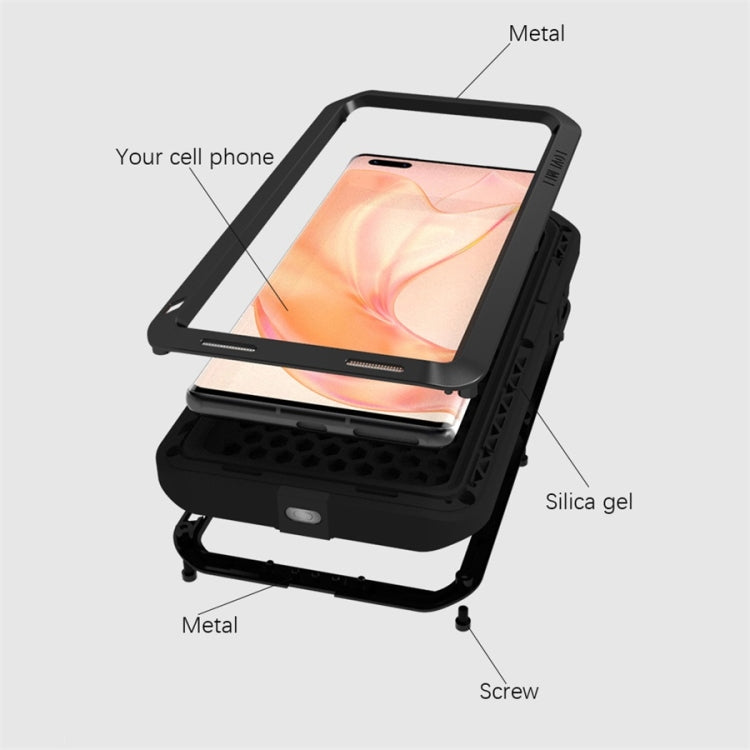 For Huawei Mate 40 Pro+ LOVE MEI Metal Shockproof Waterproof Dustproof Protective Case without Glass(Silver) - Huawei Cases by buy2fix | Online Shopping UK | buy2fix