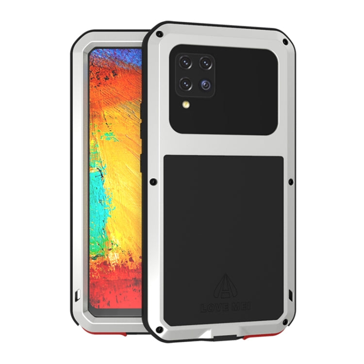 For Samsung Galaxy A42 LOVE MEI Metal Shockproof Waterproof Dustproof Protective Case with Glass(Silver) by LOVE MEI